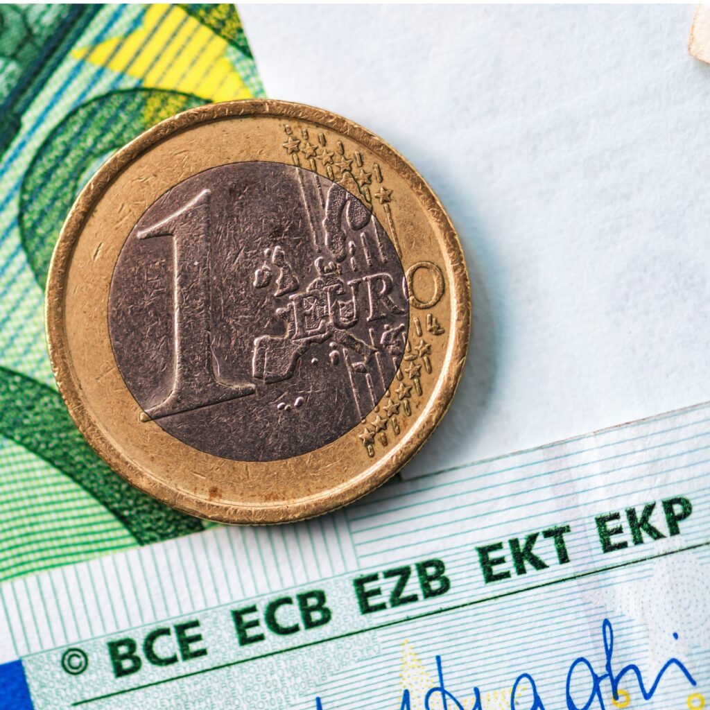 euro cash background closeup